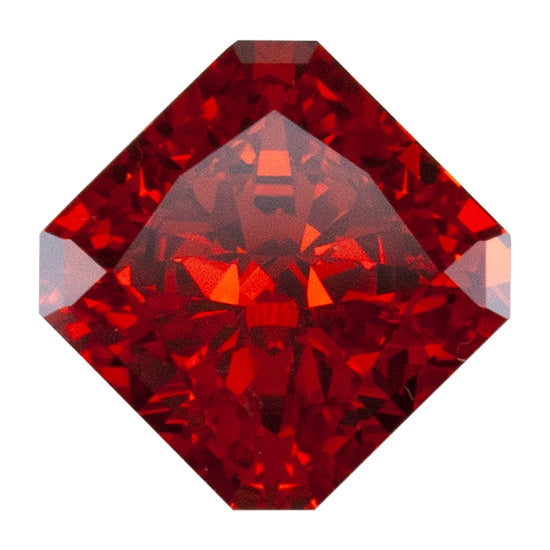 Cubic Zirconia - Ice Flower Cut - Padparadscha - Asscher