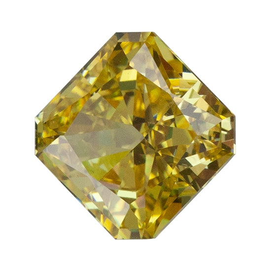 Cubic Zirconia - Ice Flower Cut - Fancy Yellow - Asscher