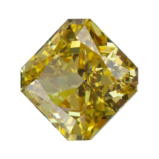 Cubic Zirconia - Ice Flower Cut - Fancy Yellow - Asscher