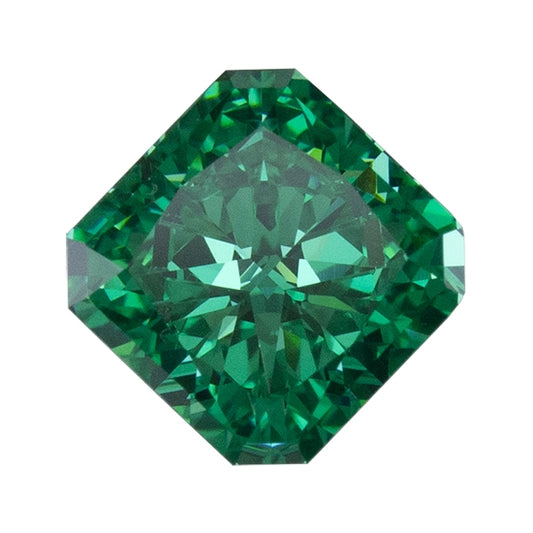 Cubic Zirconia - Ice Flower Cut - Fancy Green - Asscher