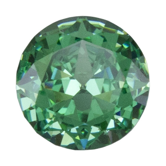 Cubic Zirconia - Ice Flower Cut - Fancy Green - Round