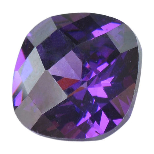 Cubic Zirconia - Amethyst - Cushion - Checkerboard