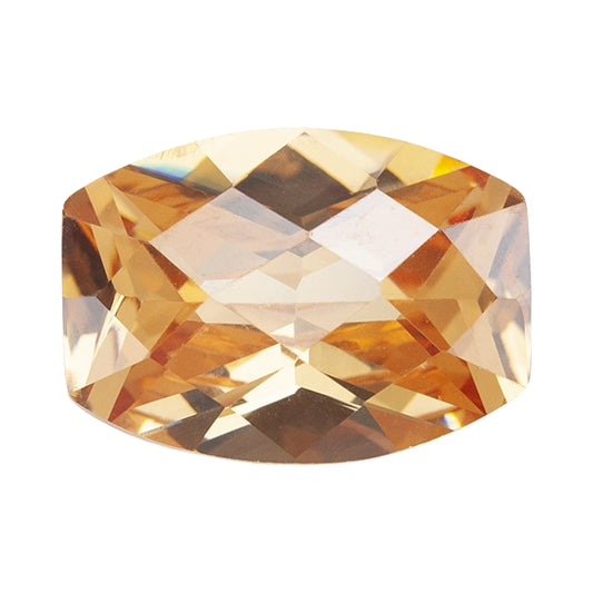 Cubic Zirconia - Champagne - Barrel - Checkerboard