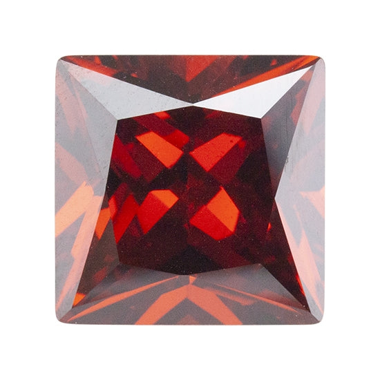 Cubic Zirconia - Fire Opal - Square