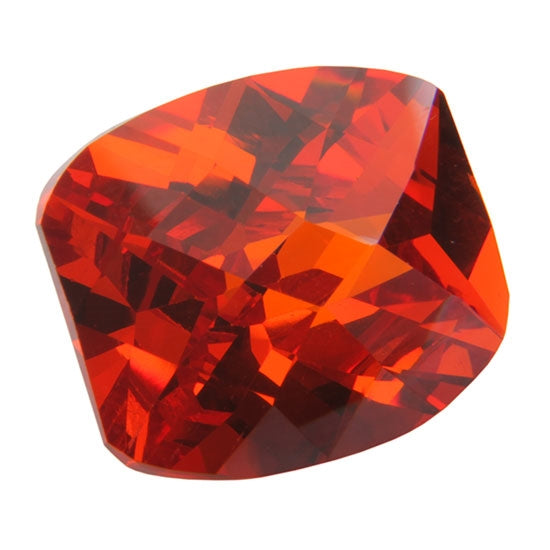 Cubic Zirconia - Fire Opal - Barrel - Checkerboard