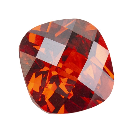 Cubic Zirconia - Fire Opal - Cushion - Checkerboard