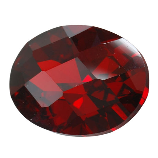 Cubic Zirconia - Hessonite Garnet - Oval - Checkerboard