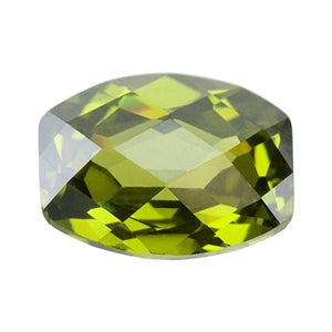 Cubic Zirconia - Olivine - Barrel - Checkerboard