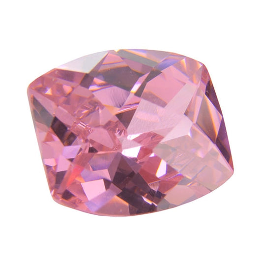 Cubic Zirconia - Pink Sapphire - Barrel - Checkerboard