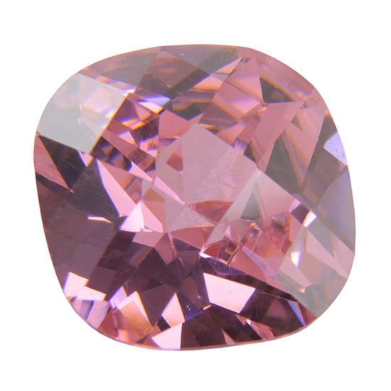 Cubic Zirconia - Pink Sapphire - Cushion - Checkerboard