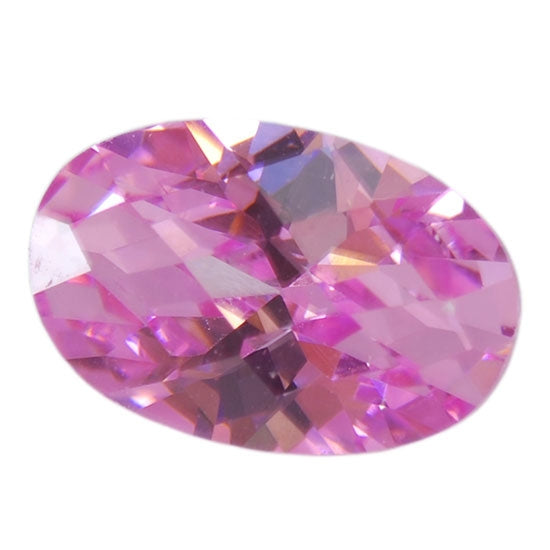 Cubic Zirconia - Pink Sapphire - Oval - Checkerboard