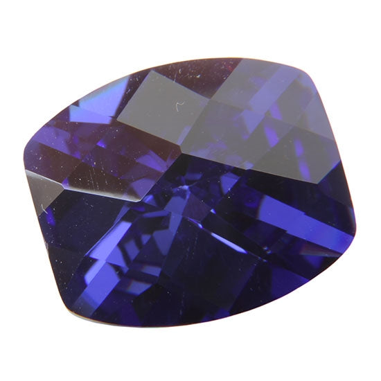 Cubic Zirconia - Tanzanite - Barrel - Checkerboard