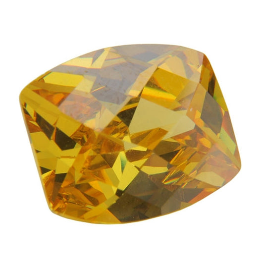 Cubic Zirconia - Yellow Diamond - Barrel - Checkerboard