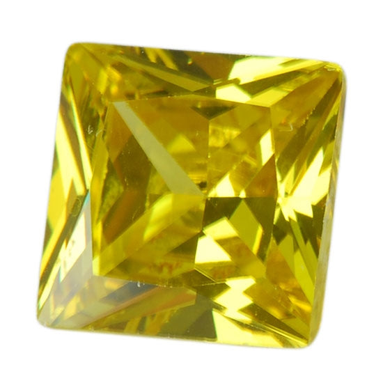 Cubic Zirconia - Yellow Diamond - Square