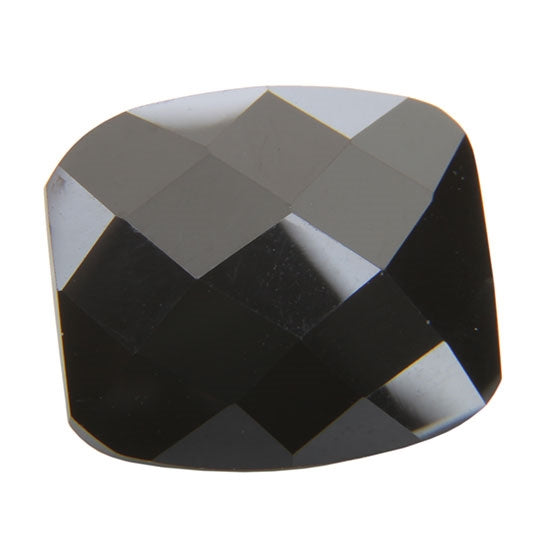 Cubic Zirconia - Jet Black - Barrel - Checkerboard