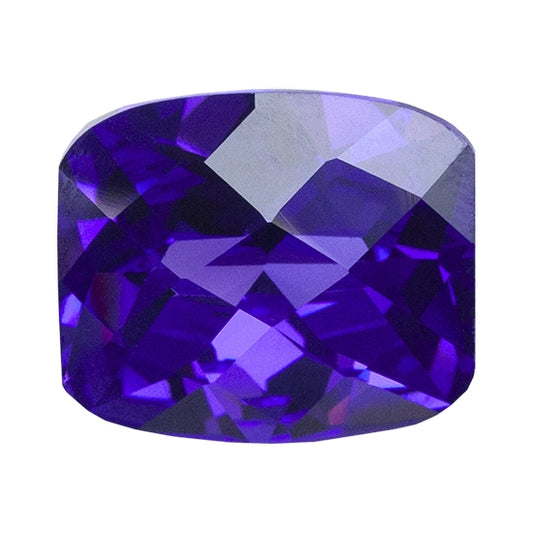 Cubic Zirconia - Dark Amethyst - Barrel - Checkerboard