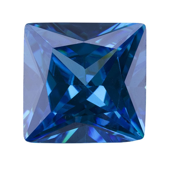 Cubic Zirconia - Blue Topaz - Square