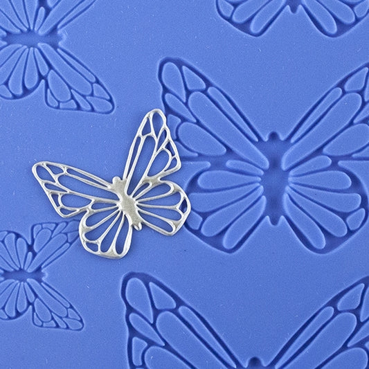 blue Delicate Element Texture - Flutter with silver sample