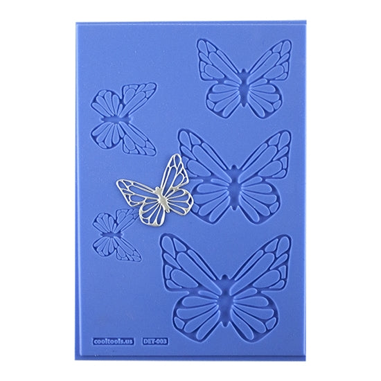 blue Delicate Element Texture - Flutter with silver sample