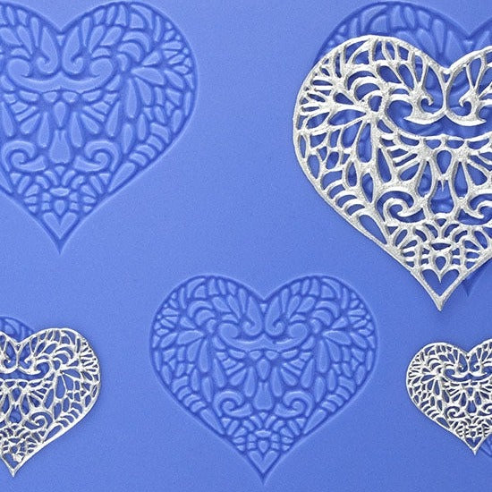 blue Delicate Element Texture - Inamorata with silver samples