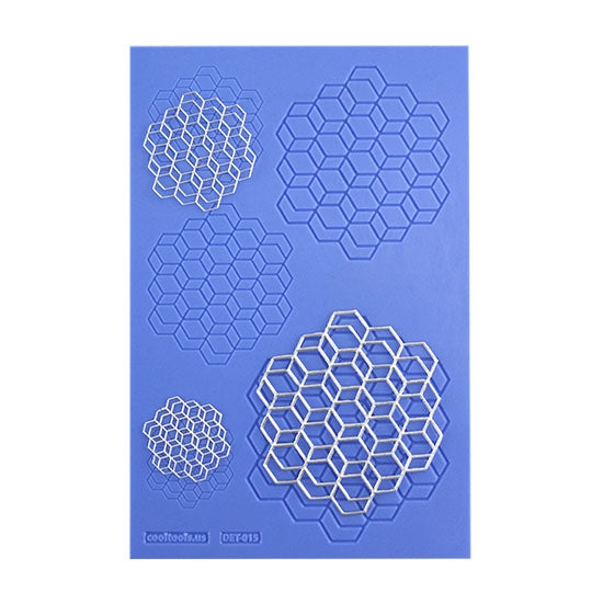 blue Delicate Element Texture - Isometric Illusion with silver samples