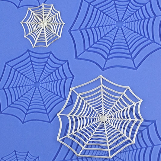 blue Delicate Element Texture - Spider Web with silver samples