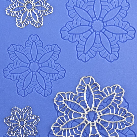 blue Delicate Element Texture - Aster Mandala with silver samples