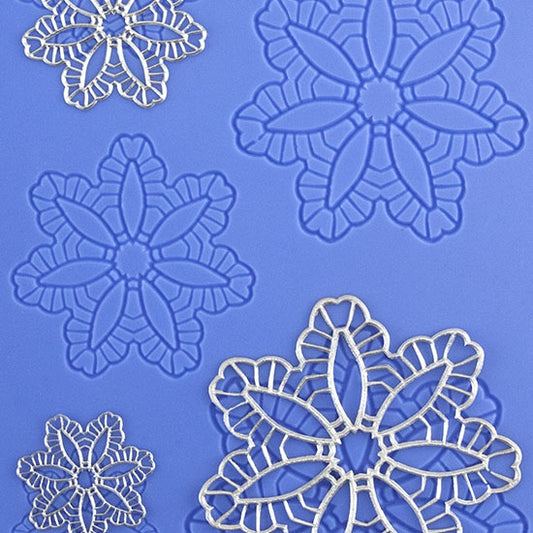 blue Delicate Element Texture - Aster Mandala with silver samples