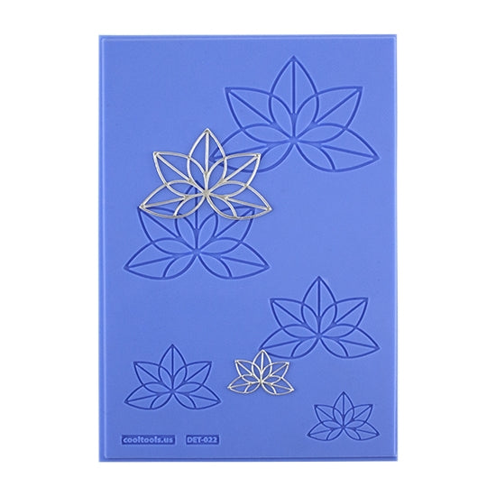 blue Delicate Element Texture - Lotus with silver sample