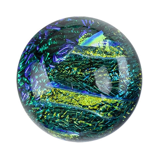 Dichroic Cabochons - Green Small - 6mm to 10mm