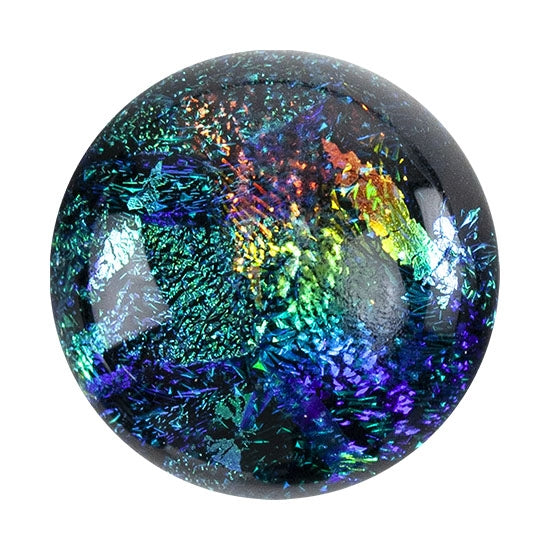 Dichroic Cabochons - Green Medium - 12mm to 16mm 