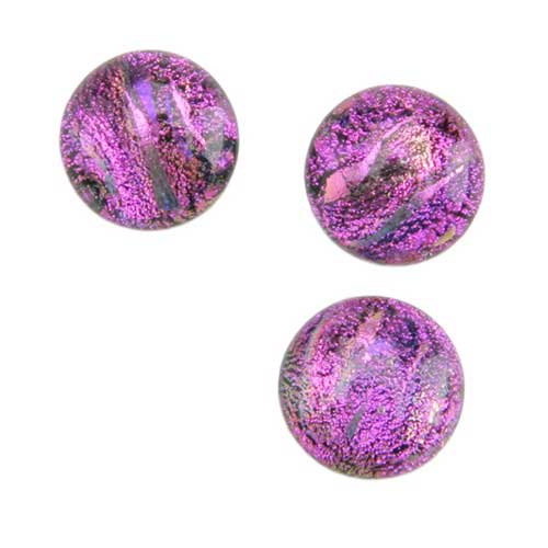 3 Dichroic Cabochons - Pink Medium - 12mm to 16mm