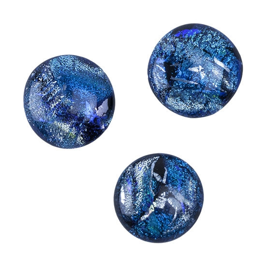 3 Dichroic Cabochons - Light Blue Large - 16mm to 20mm