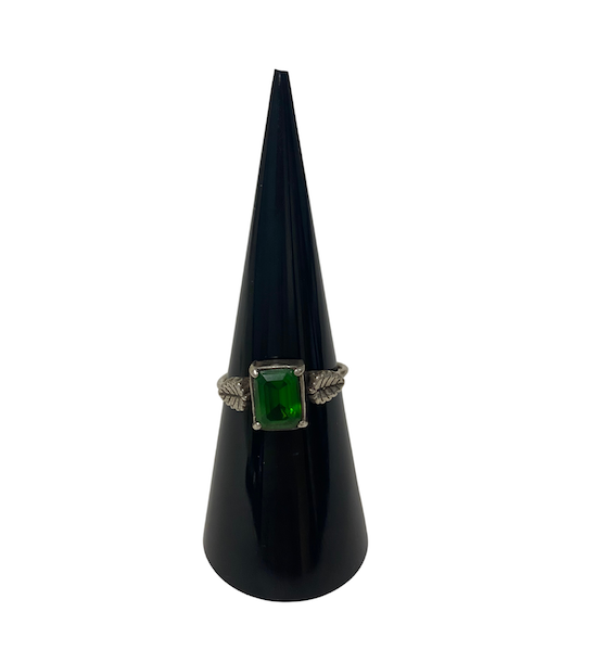 Organic Ring Display - Acrylic Black Cone - Set/2 displaying a rins