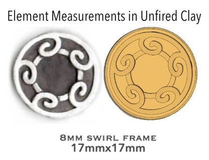 Wanaree Tanner Die Cut Tool Head - 8mm Swirl Frame