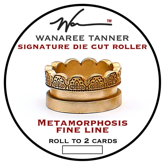 Wanaree Tanner Die Cut Roller Head - Metamorphosis Fine Line This Heirloom quality Die Cut Tool head is fashioned in sturdy, luminous bronze. Made to work with the Die Cut Roller handle. It is calibrated to both sculpt and cut unique dimensional ornamental elements in one fluid application.