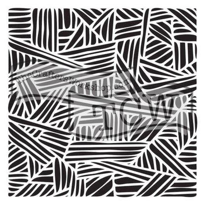 Design Stencil - Overlapping Stripes Enhance your enamel with our Design Stencils for Enameling.  Add flair and dimension to your enamel creations. Easy to clean and reuse! Emboss clay to create texture. Stencil is 6" x 6"