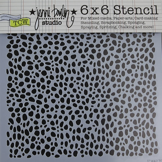 Design Stencil - Spotted Enhance your enamel with our Design Stencils for Enameling.  Add flair and dimension to your enamel creations. Easy to clean and reuse! Emboss clay to create texture. Stencil is 6" x 6"