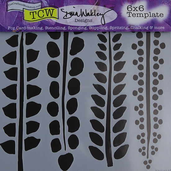 Design Stencil - Four Ferns Enhance your enamel with our Design Stencils for Enameling.  Add flair and dimension to your enamel creations. Easy to clean and reuse! Emboss clay to create texture. Stencil is 6" x 6"