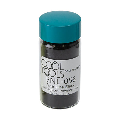 Fine Line Black Underglaze - Powder - .5 oz jar