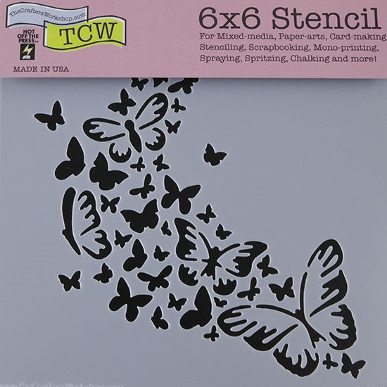 Design Stencil - Butterfly Trail Enhance your enamel with our Design Stencils for Enameling.  Add flair and dimension to your enamel creations. Easy to clean and reuse! Emboss clay to create texture. Stencil is 6" x 6"