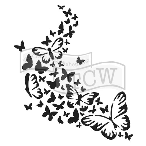 Design Stencil - Butterfly Trail Enhance your enamel with our Design Stencils for Enameling.  Add flair and dimension to your enamel creations. Easy to clean and reuse! Emboss clay to create texture. Stencil is 6" x 6"