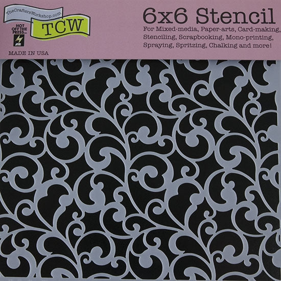 Design Stencil - Endless Swirls Enhance your enamel with our Design Stencils for Enameling.  Add flair and dimension to your enamel creations. Easy to clean and reuse! Emboss clay to create texture. Stencil is 6" x 6"