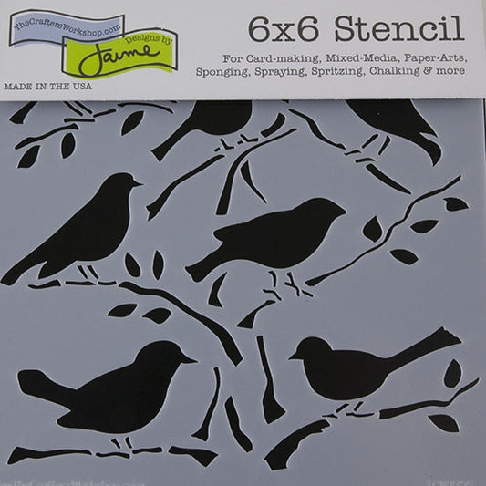 Design Stencil - Birds Enhance your enamel with our Design Stencils for Enameling.  Add flair and dimension to your enamel creations. Easy to clean and reuse! Emboss clay to create texture. Stencil is 6" x 6"