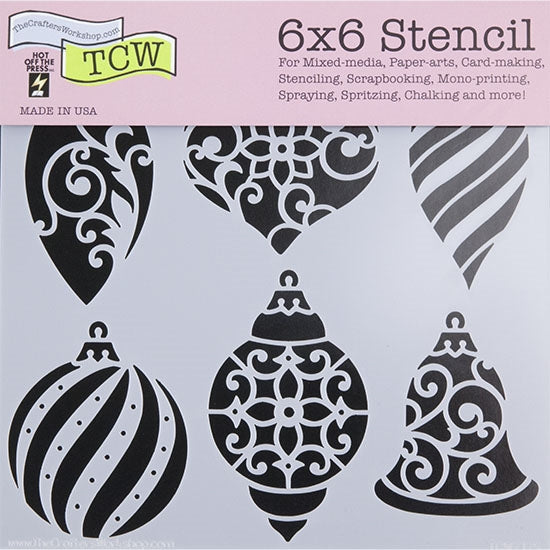 Design Stencil - Ornaments Enhance your enamel with our Design Stencils for Enameling.  Add flair and dimension to your enamel creations. Easy to clean and reuse! Emboss clay to create texture. Stencil is 6" x 6"