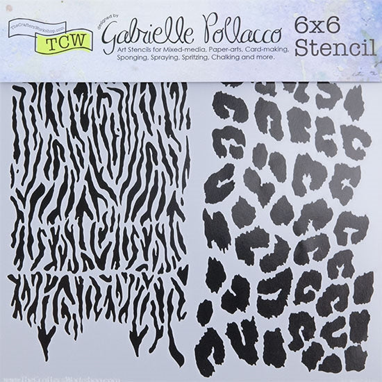 Design Stencil - Wild Prints Enhance your enamel with our Design Stencils for Enameling.  Add flair and dimension to your enamel creations. Easy to clean and reuse! Emboss clay to create texture. Stencil is 6" x 6"