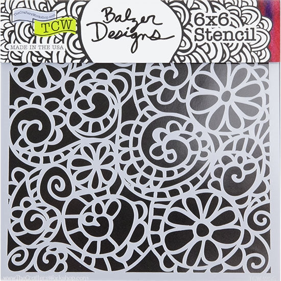 Design Stencil - Mini Swirly Garden Enhance your enamel with our Design Stencils for Enameling.  Add flair and dimension to your enamel creations. Easy to clean and reuse! Emboss clay to create texture. Stencil is 6" x 6"