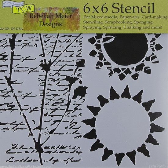 Design Stencil - Journal Musings Enhance your enamel with our Design Stencils for Enameling.  Add flair and dimension to your enamel creations. Easy to clean and reuse! Emboss clay to create texture. Stencil is 6" x 6"