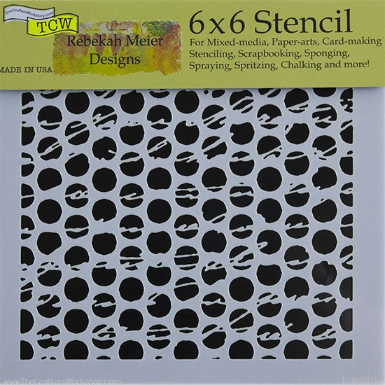 Design Stencil - Script Dots Enhance your enamel with our Design Stencils for Enameling.  Add flair and dimension to your enamel creations. Easy to clean and reuse! Emboss clay to create texture. Stencil is 6" x 6"