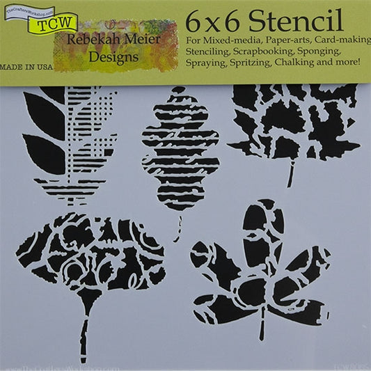 Design Stencil - Leaf Collection Enhance your enamel with our Design Stencils for Enameling.  Add flair and dimension to your enamel creations. Easy to clean and reuse! Emboss clay to create texture. Stencil is 6" x 6"